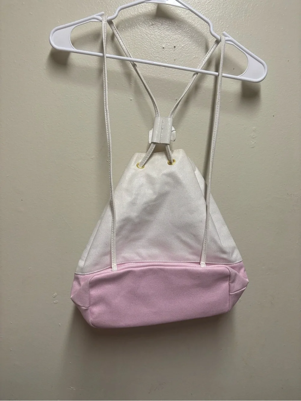 Juicy Couture Pink and White Drawstring Bucket Bag Backpack